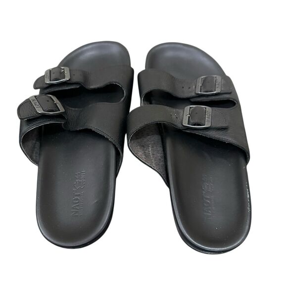 NAOT Mens  Santo Soft BLACK Leather Sandal Slides sz. 44 EU/11 US NICE main image 5